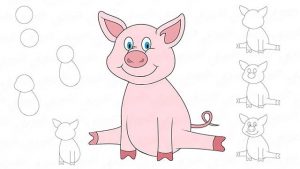 Как нарисовать свинью на новый год 2020